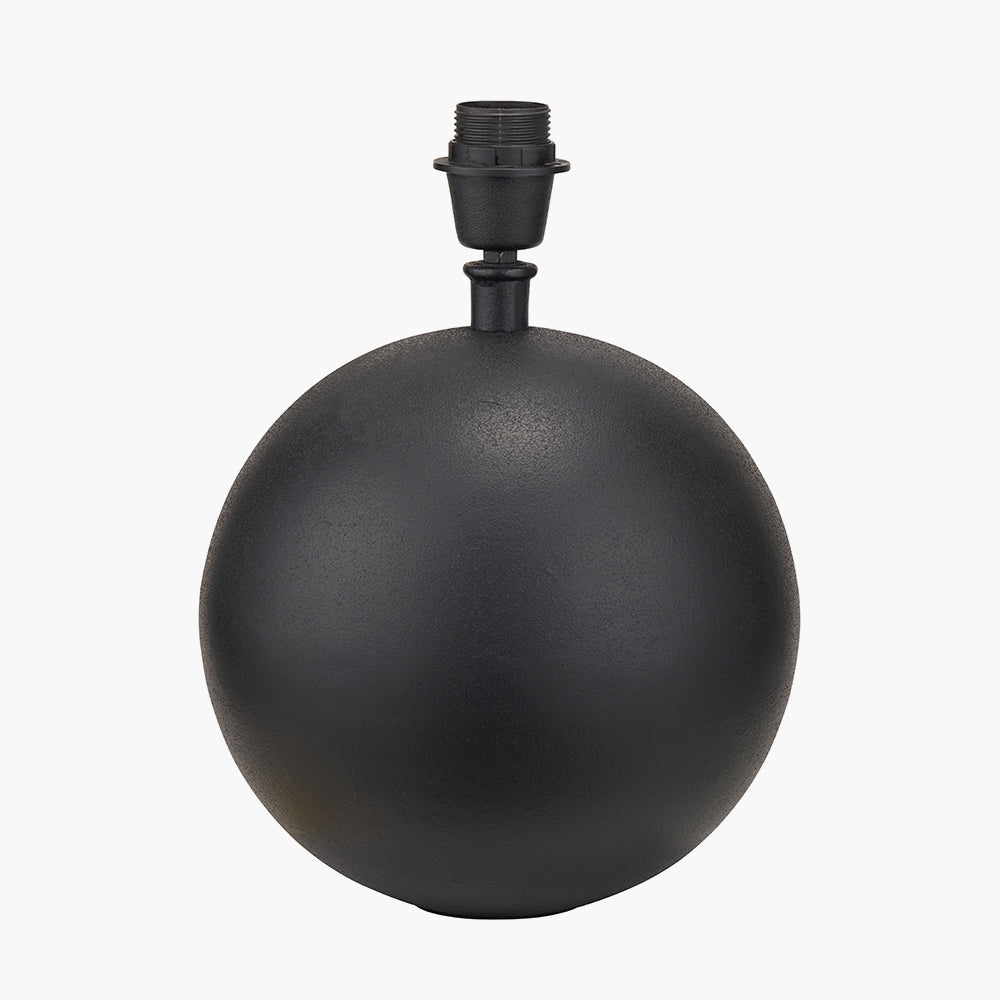 Benio Matt Black Metal Spherical Table Lamp Base