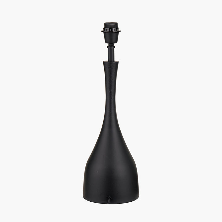 Llora Matt Black Metal Curved Table Lamp Base