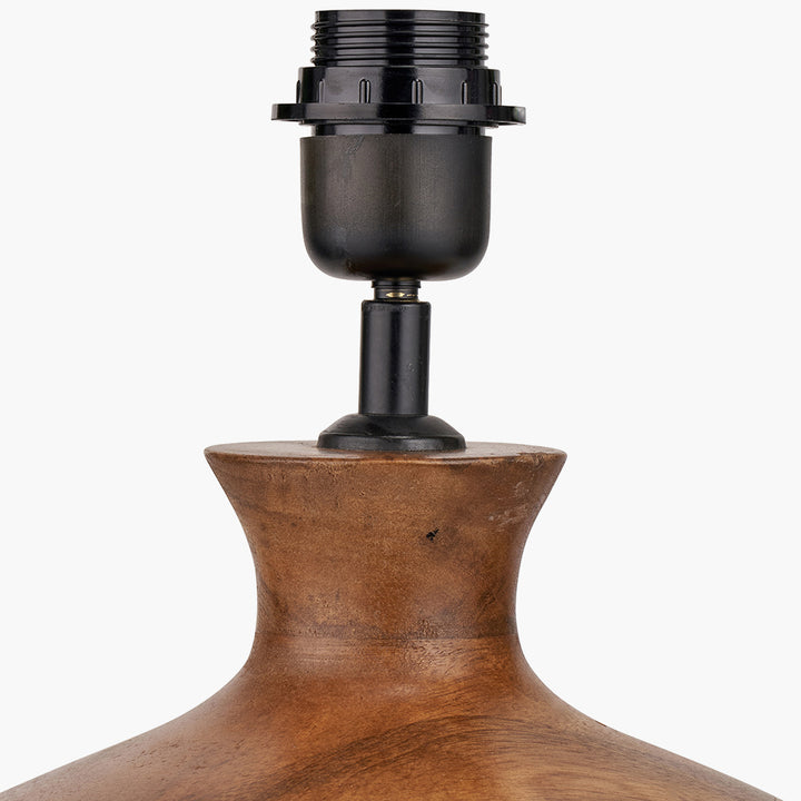 Kiah Brown Oiled Finish Mango Wood Round Table Lamp Base