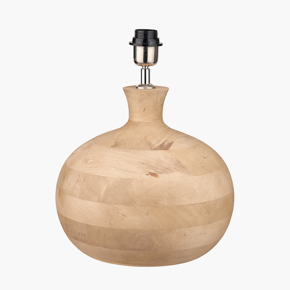 Kiah Natural Mango Wood Round Table Lamp Base