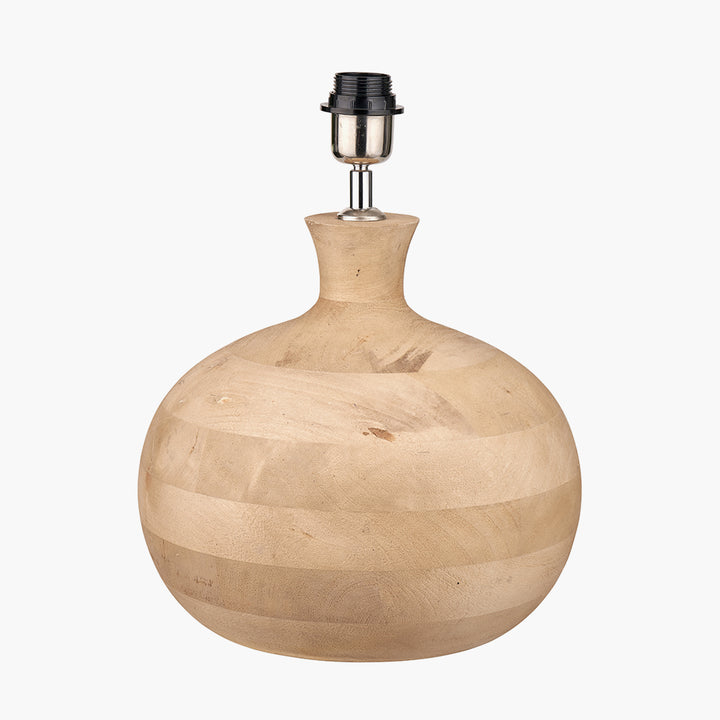 Kiah Natural Mango Wood Round Table Lamp Base