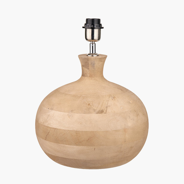 Kiah Natural Mango Wood Round Table Lamp Base