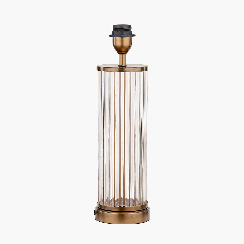 Ciara Clear Glass and Antique Brass Metal Table Lamp Base