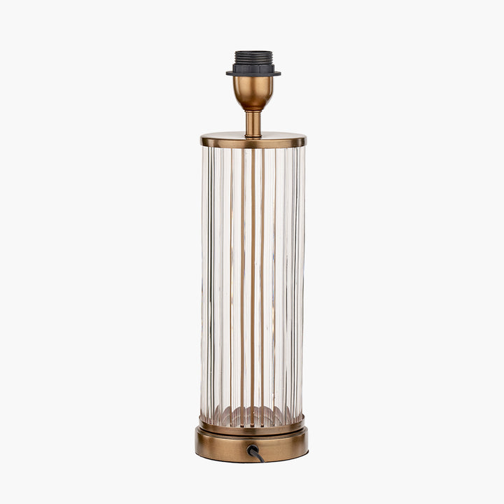 Ciara Clear Glass and Antique Brass Metal Table Lamp Base