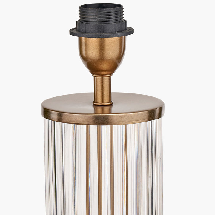 Ciara Clear Glass and Antique Brass Metal Table Lamp Base