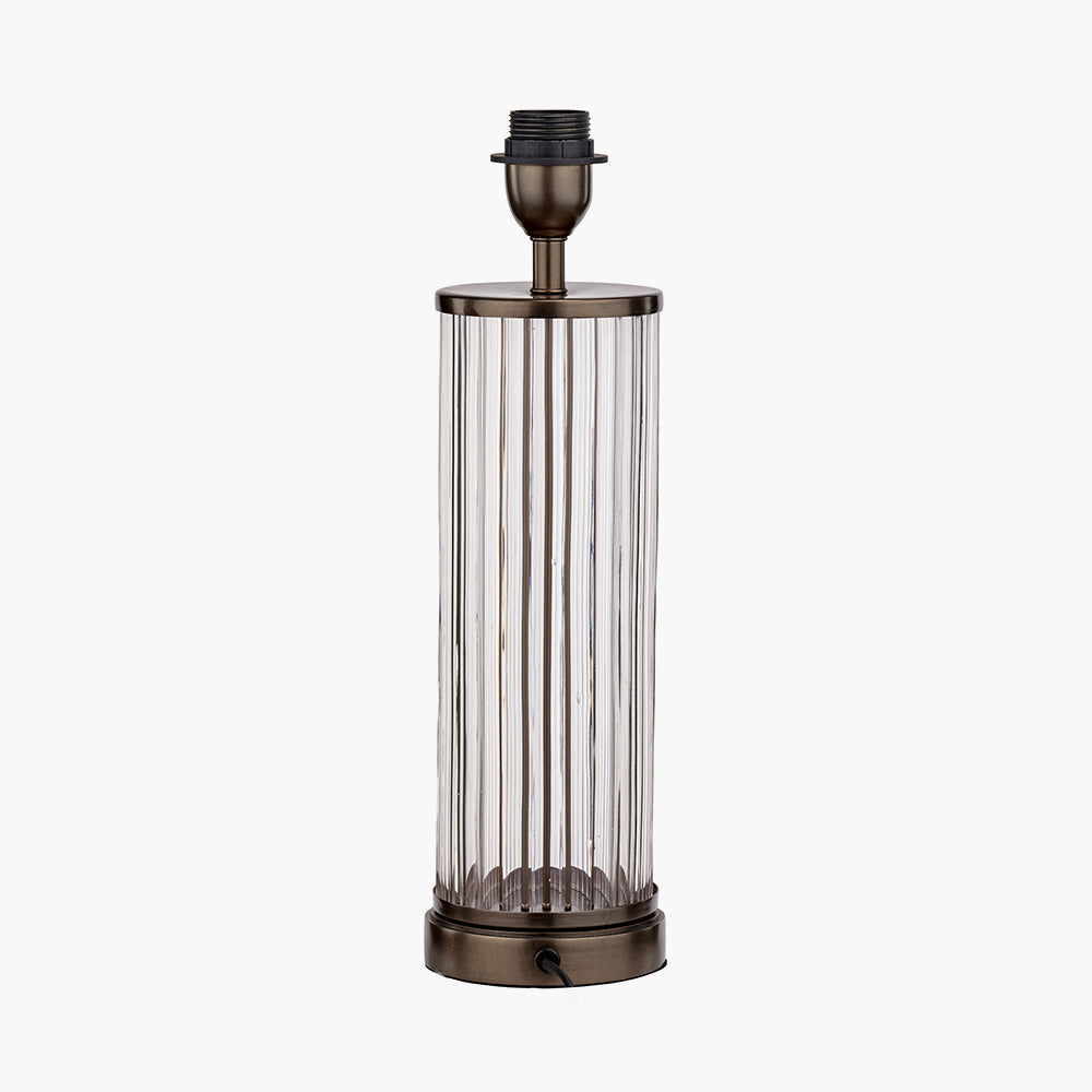 Ciara Clear Glass and Antique Bronze Metal Table Lamp Base