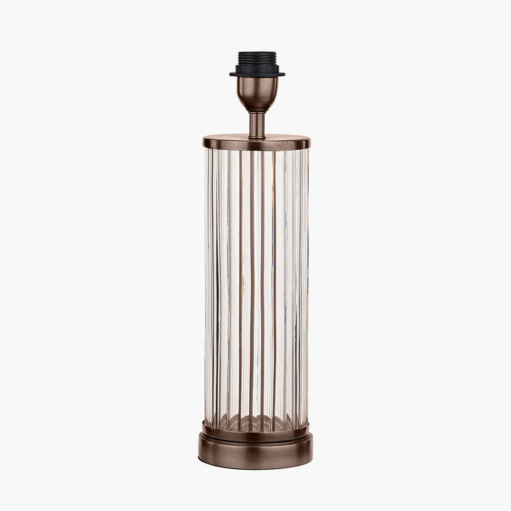 Ciara Clear Glass and Antique Bronze Metal Table Lamp Base