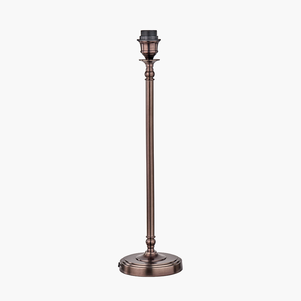 Piero Antique Bronze Metal Candlestick Table Lamp Base