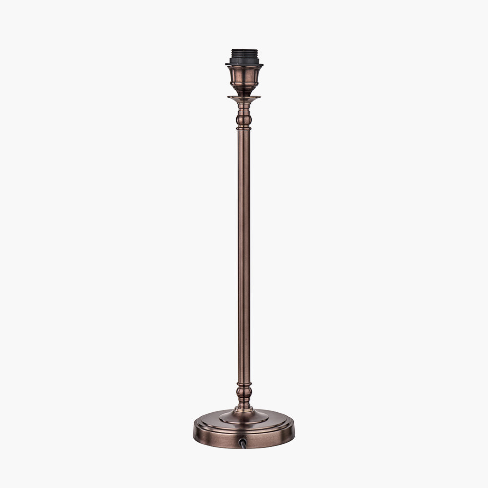 Piero Antique Bronze Metal Candlestick Table Lamp Base