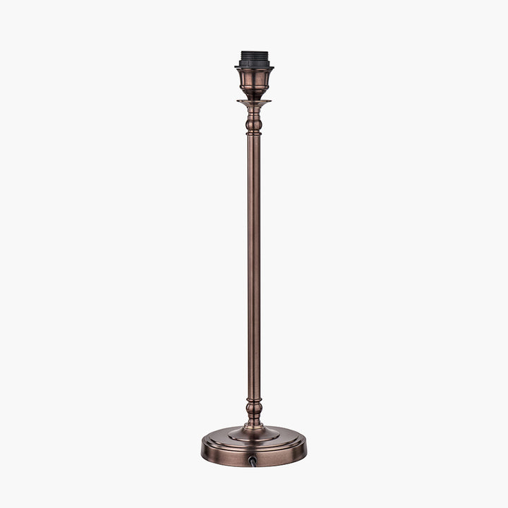 Piero Antique Bronze Metal Candlestick Table Lamp Base