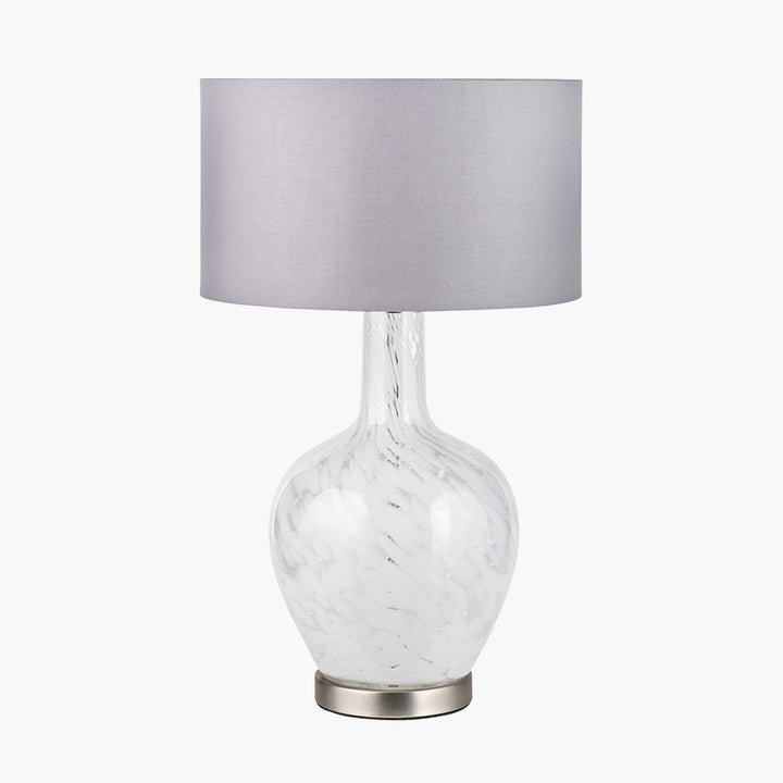 Aurora Speckled White Glass Table Lamp