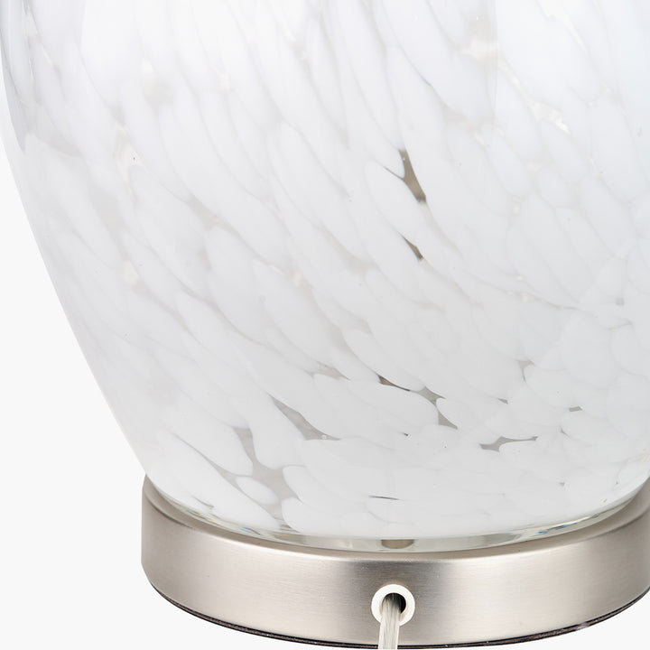 Aurora Speckled White Glass Table Lamp