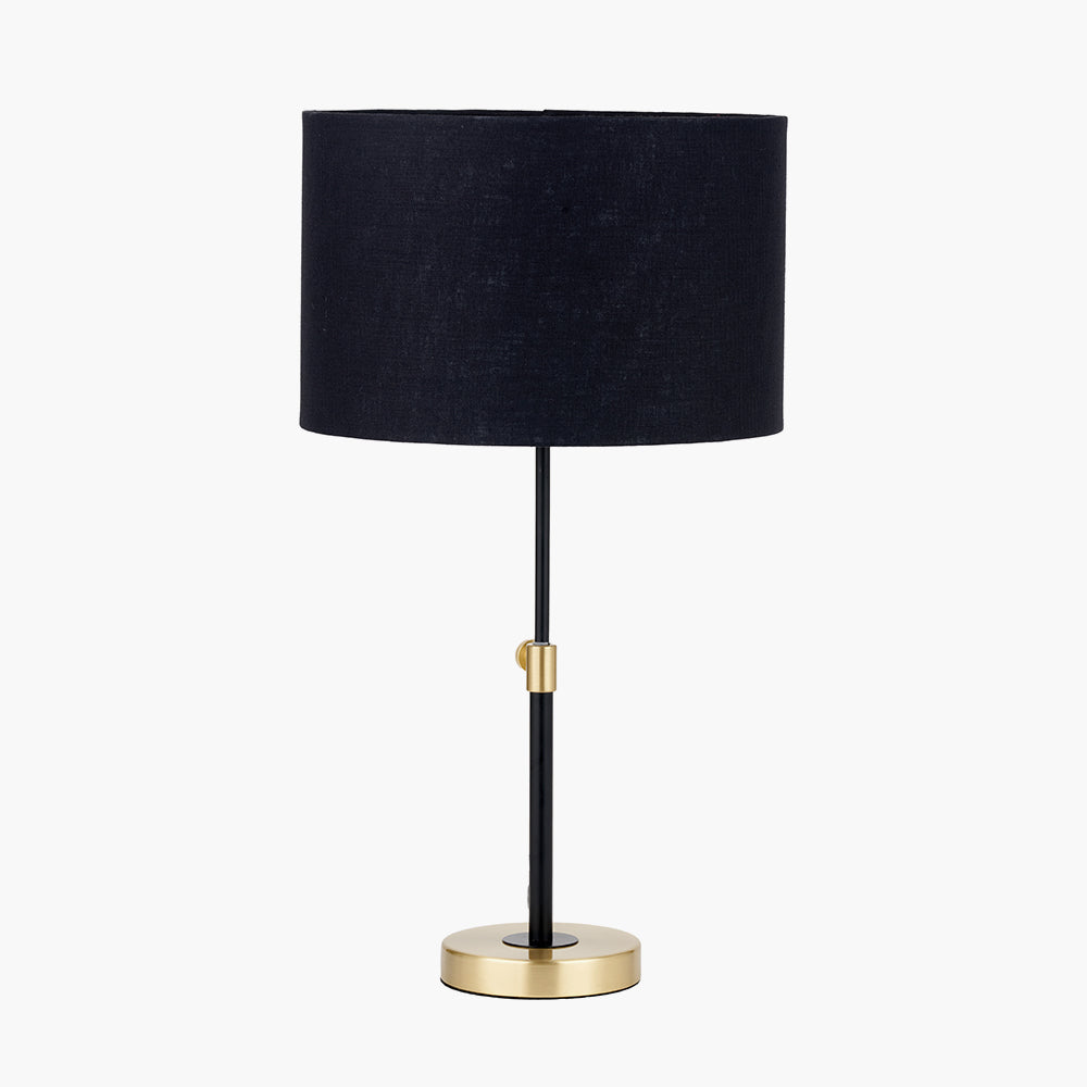 Bryce Black and Gold Metal Rise and Fall Table Lamp