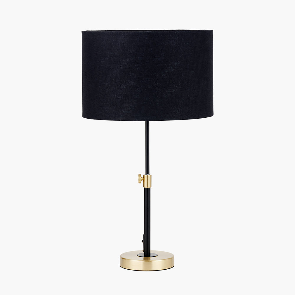 Bryce Black and Gold Metal Rise and Fall Table Lamp