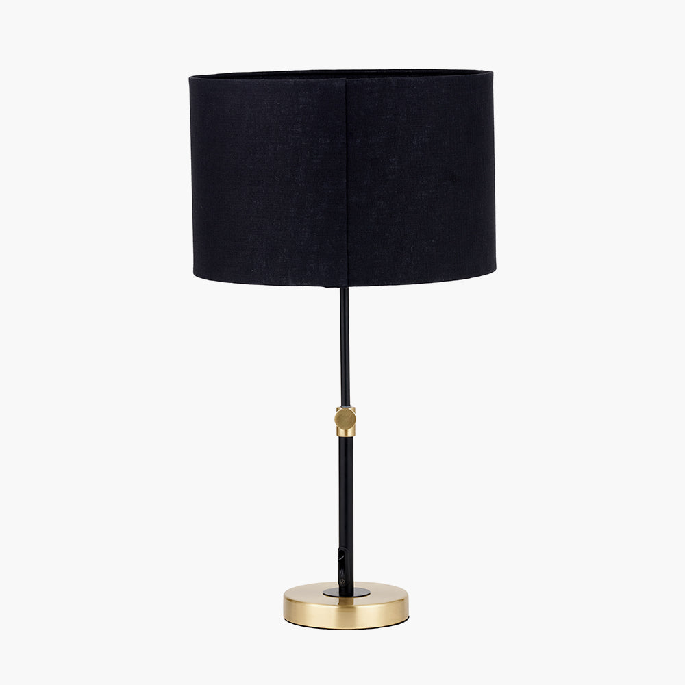 Bryce Black and Gold Metal Rise and Fall Table Lamp