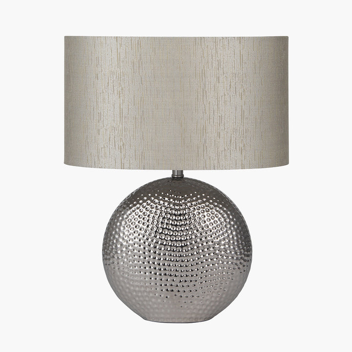 Mabel Silver Dot Textured Ceramic Table Lamp