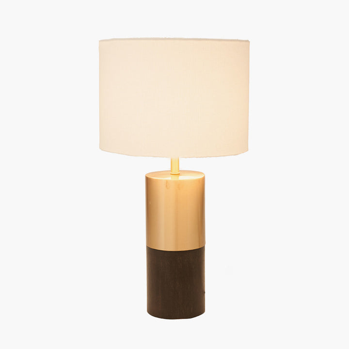 Etosha Dark Wood and Gold Metal Table Lamp