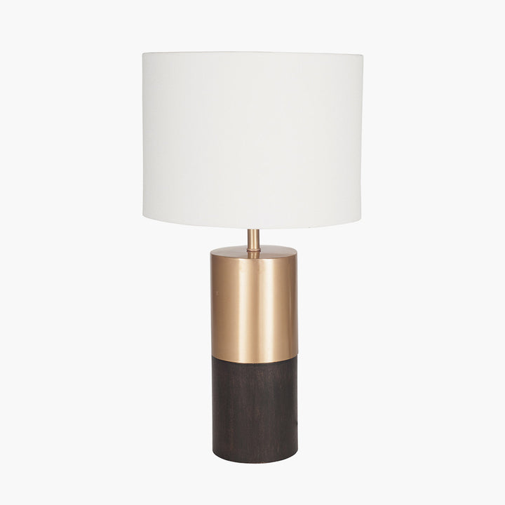 Etosha Dark Wood and Gold Metal Table Lamp