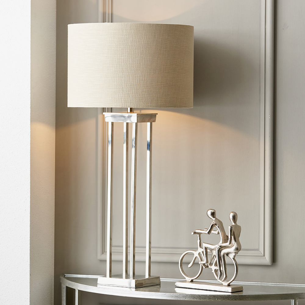 Langston Nickel Metal Column Table Lamp Base