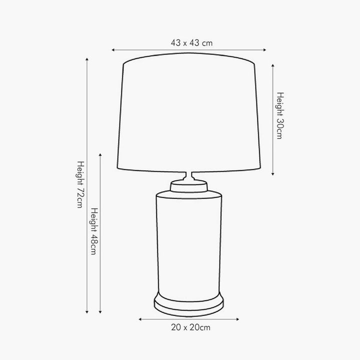 Aris Tall Grey and White Geo Pattern Table Lamp