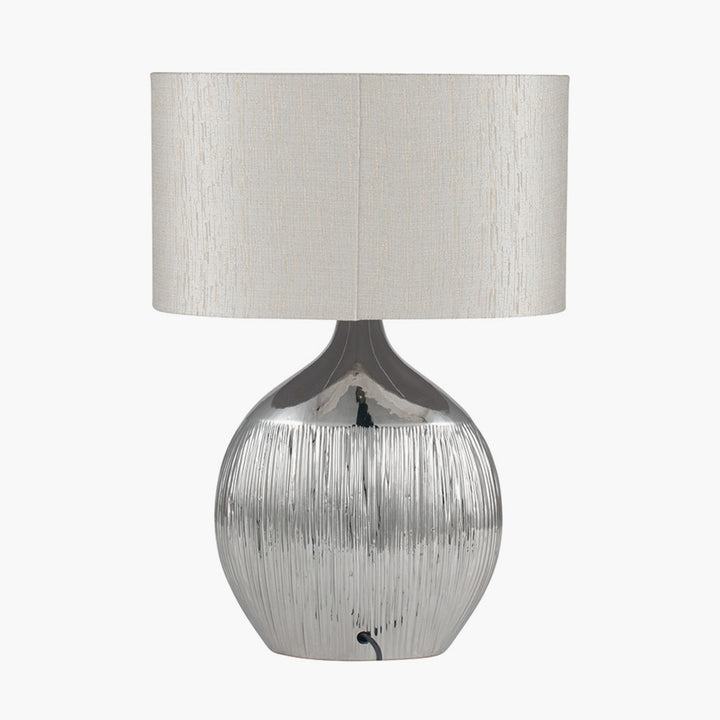 Gemini Silver Etched Ceramic Table Lamp