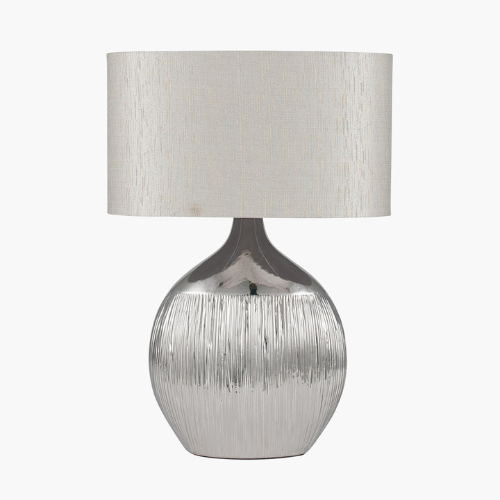 Gemini Silver Etched Ceramic Table Lamp