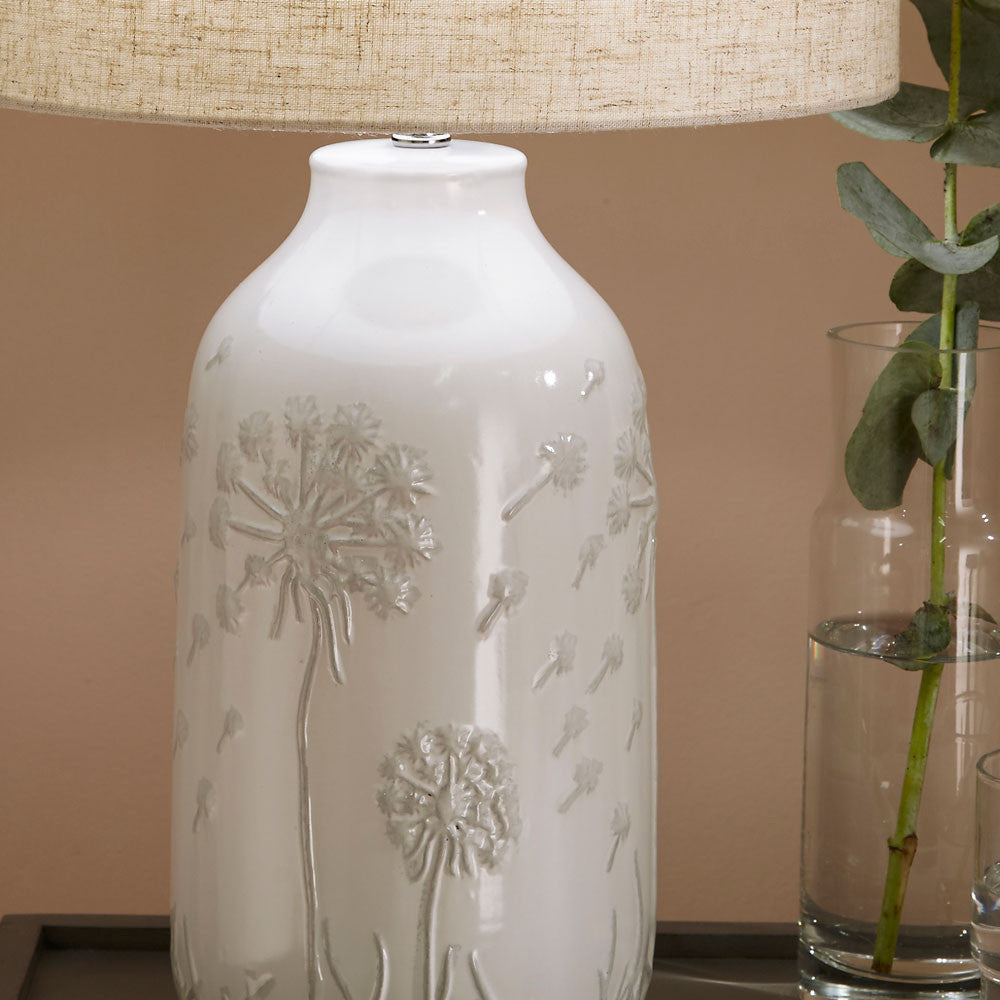 Flora White Floral Ceramic Table Lamp