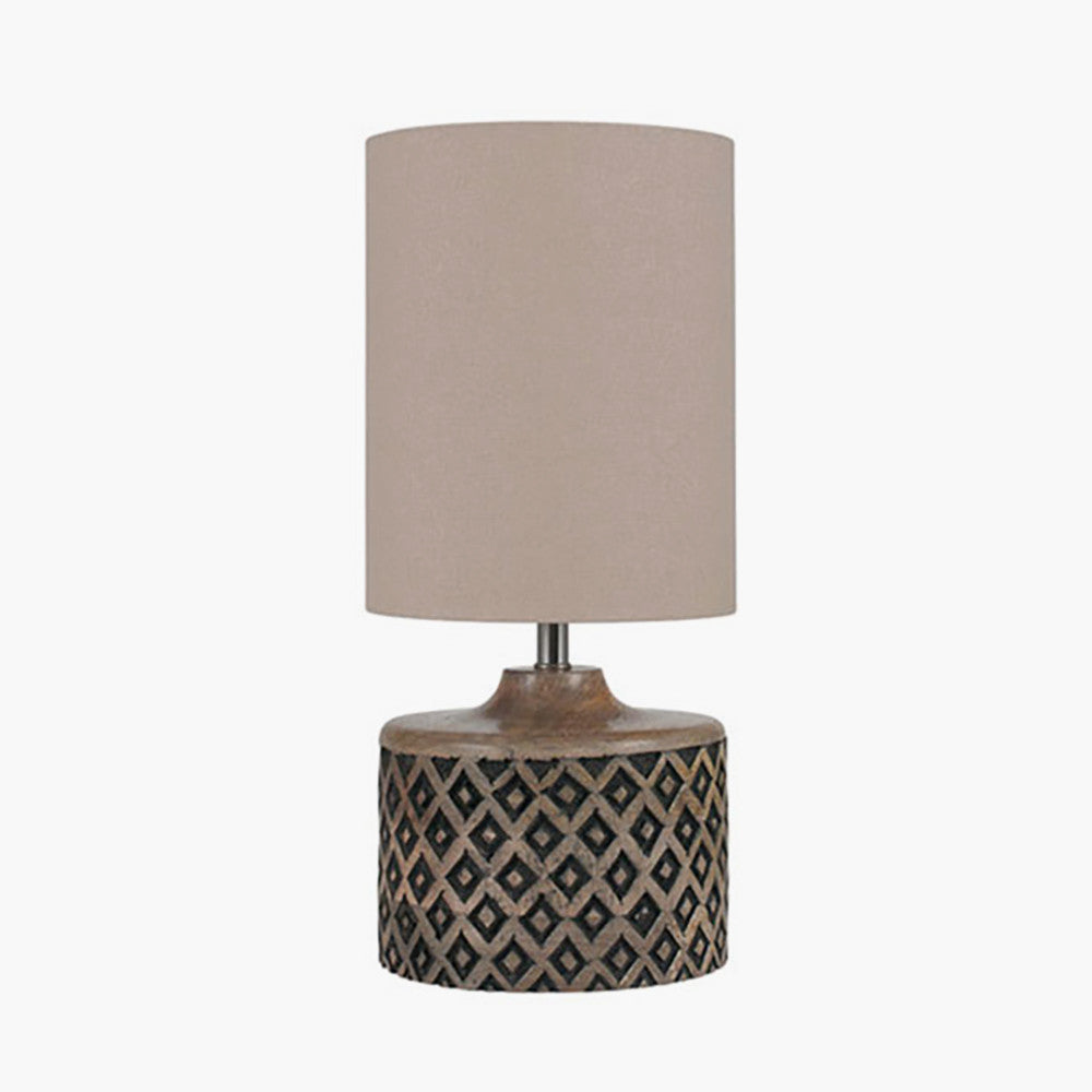 Orissa Short Wooden Diamond Table Lamp