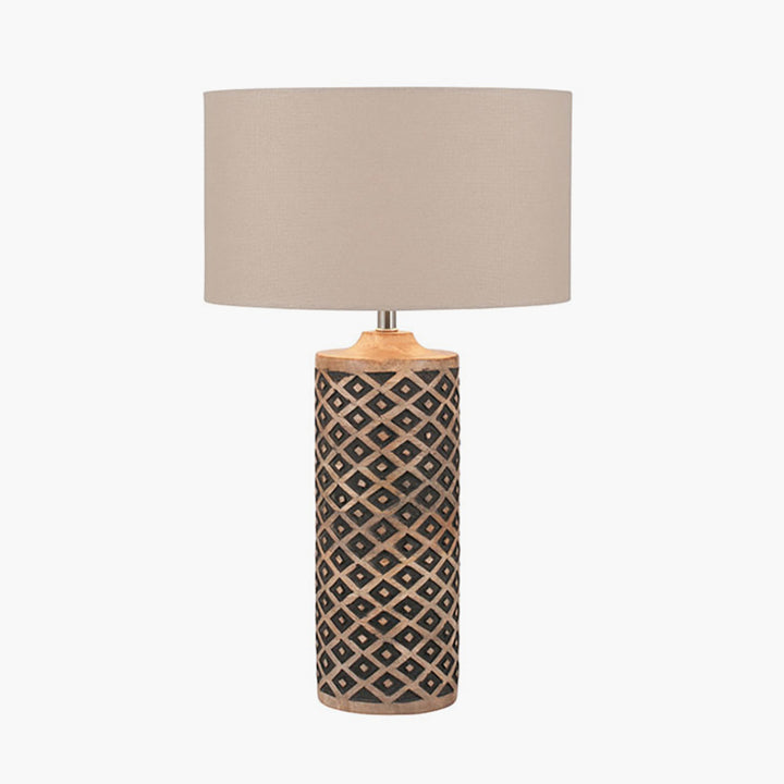 Orissa Tall Wooden Diamond Table Lamp