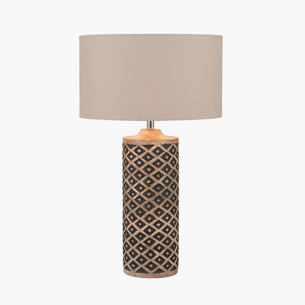 Orissa Tall Wooden Diamond Table Lamp