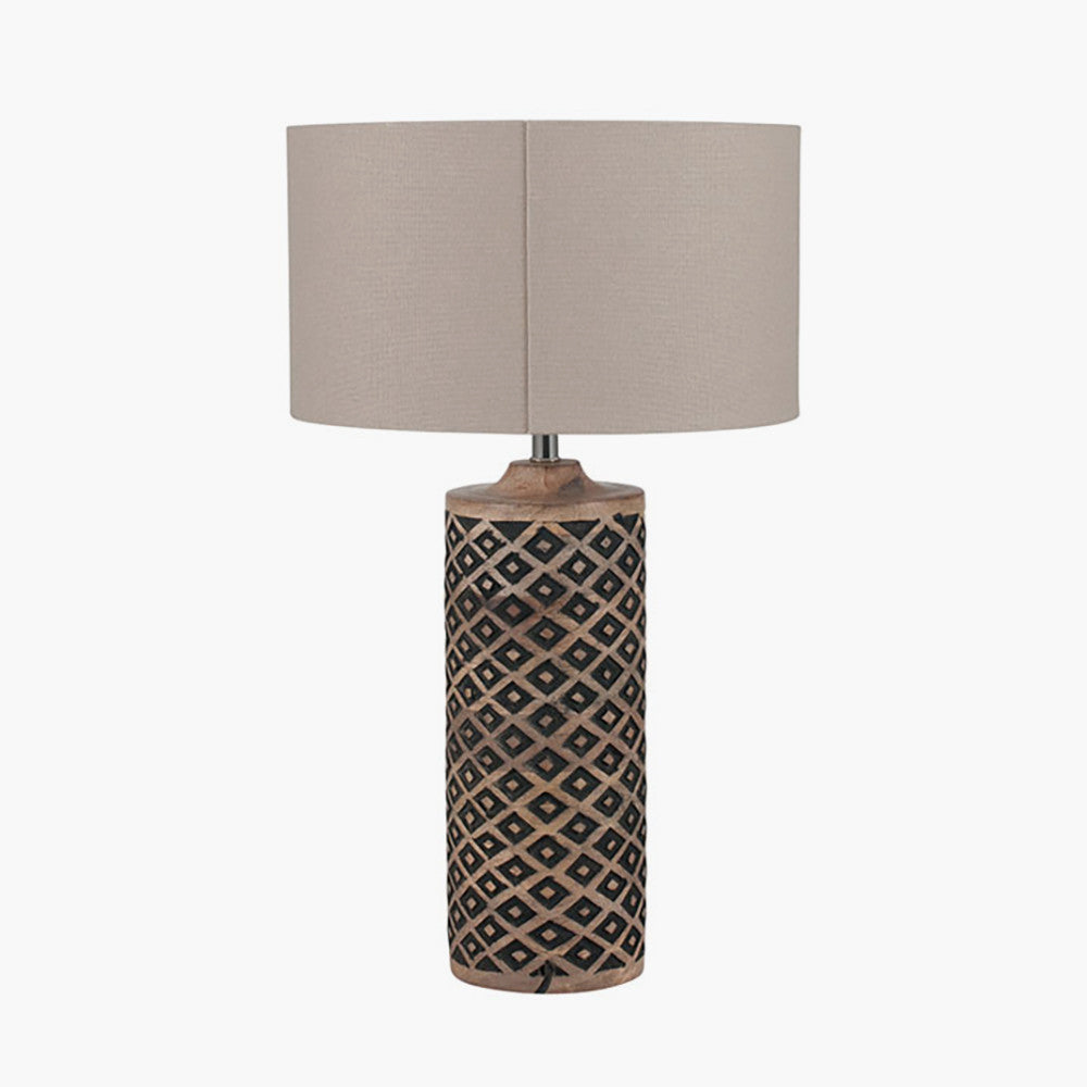 Orissa Tall Wooden Diamond Table Lamp