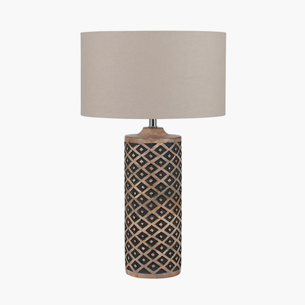 Orissa Tall Wooden Diamond Table Lamp