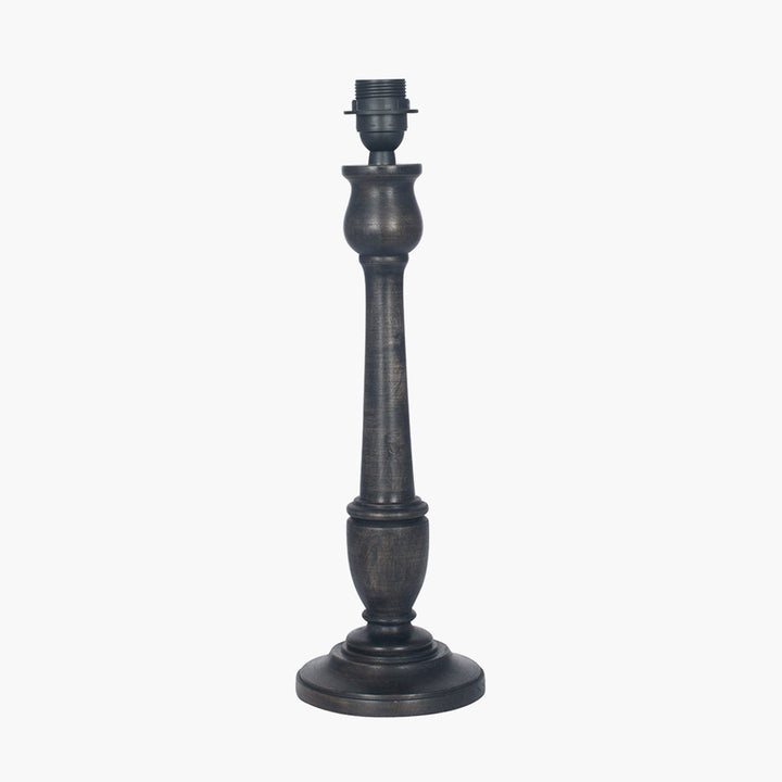 Captiva Antique Black Mango Wood Table Lamp Base