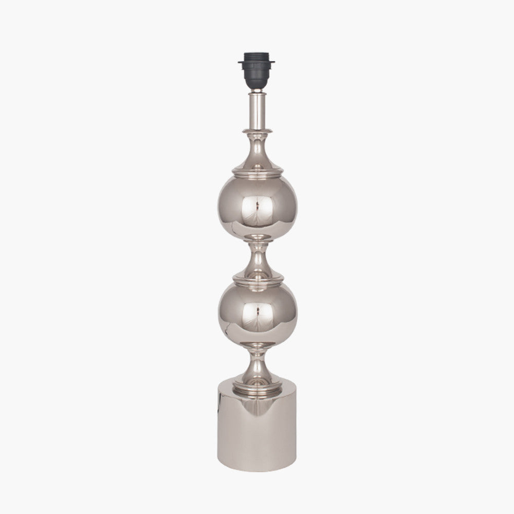 Asilah Silver Aluminium Tall Footed Table Lamp Base