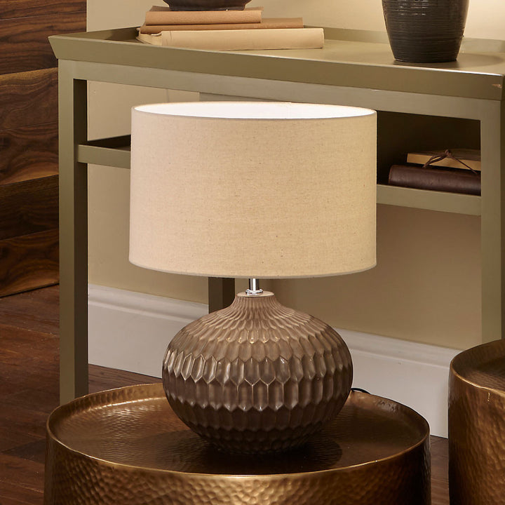 Cassius Bronze Textured Glazed Ceramic Table Lamp