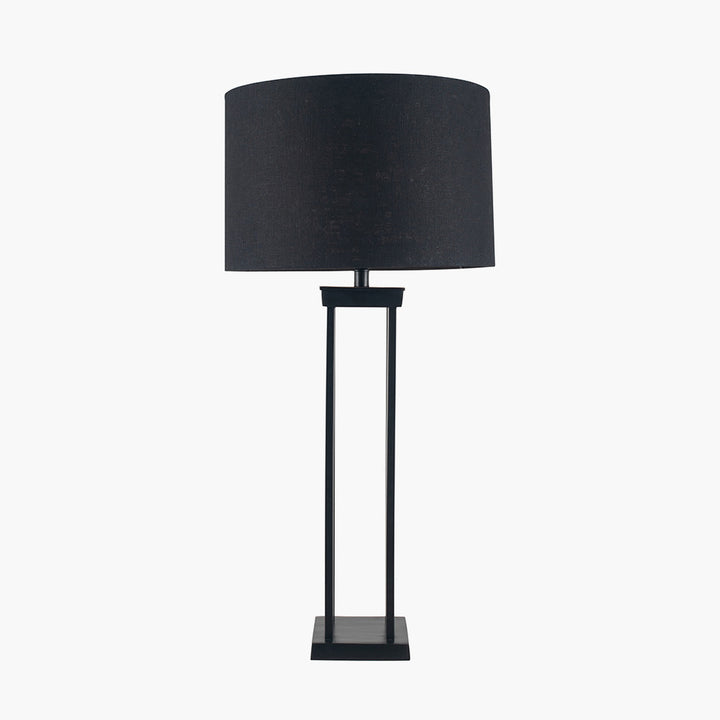 Langston Matt Black Metal Column Table Lamp Base