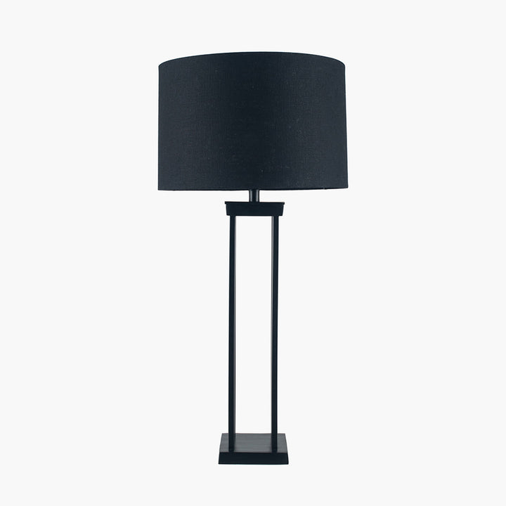 Langston Matt Black Metal Column Table Lamp Base