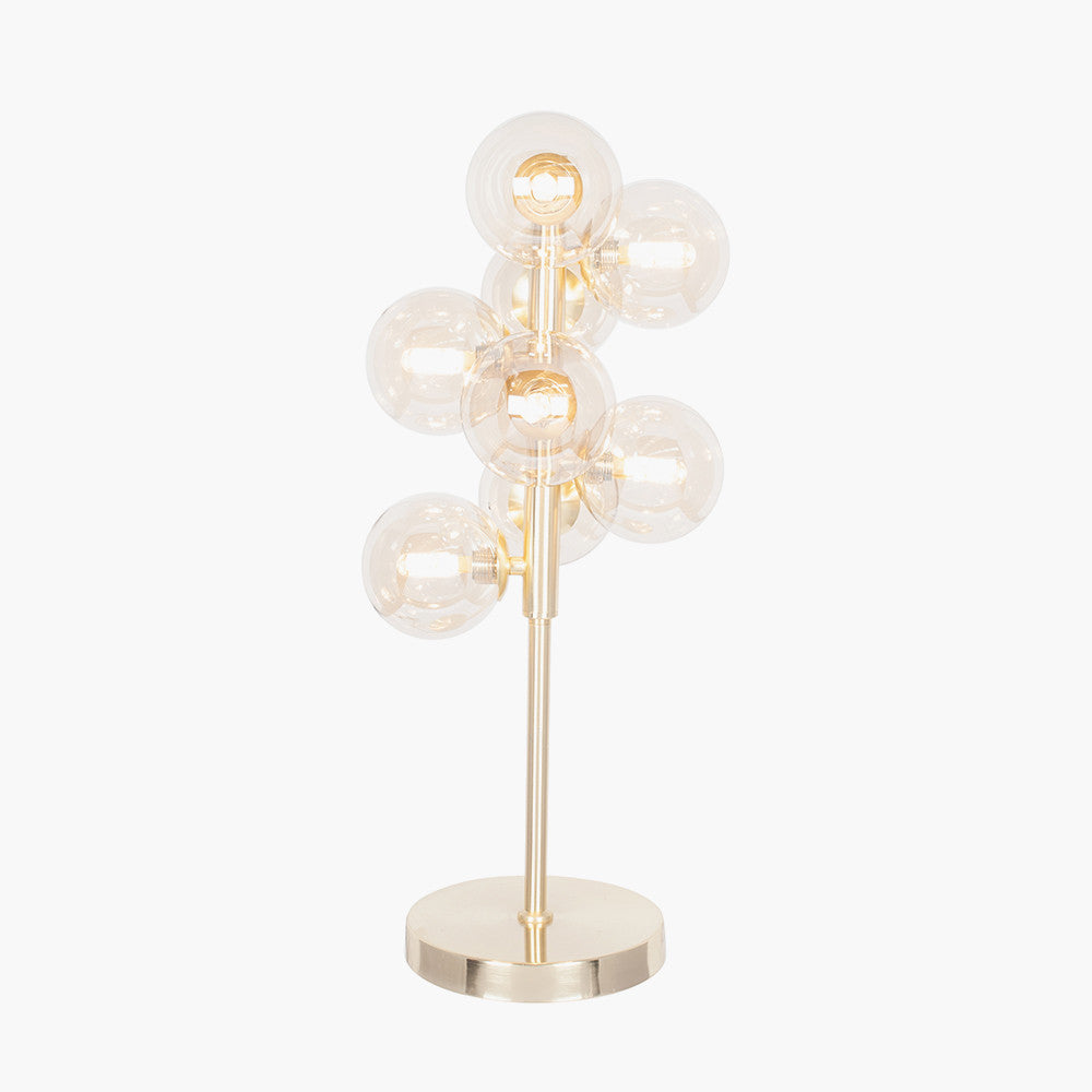 Vecchio Lustre Glass Orb and Gold Metal Table Lamp