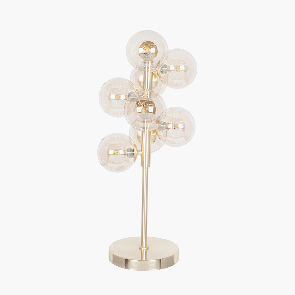 Vecchio Lustre Glass Orb and Gold Metal Table Lamp