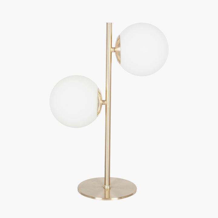 Asterope White Orb and Gold Metal Table Lamp