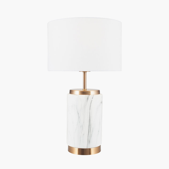 Carrara Marble Effect Ceramic Table Lamp