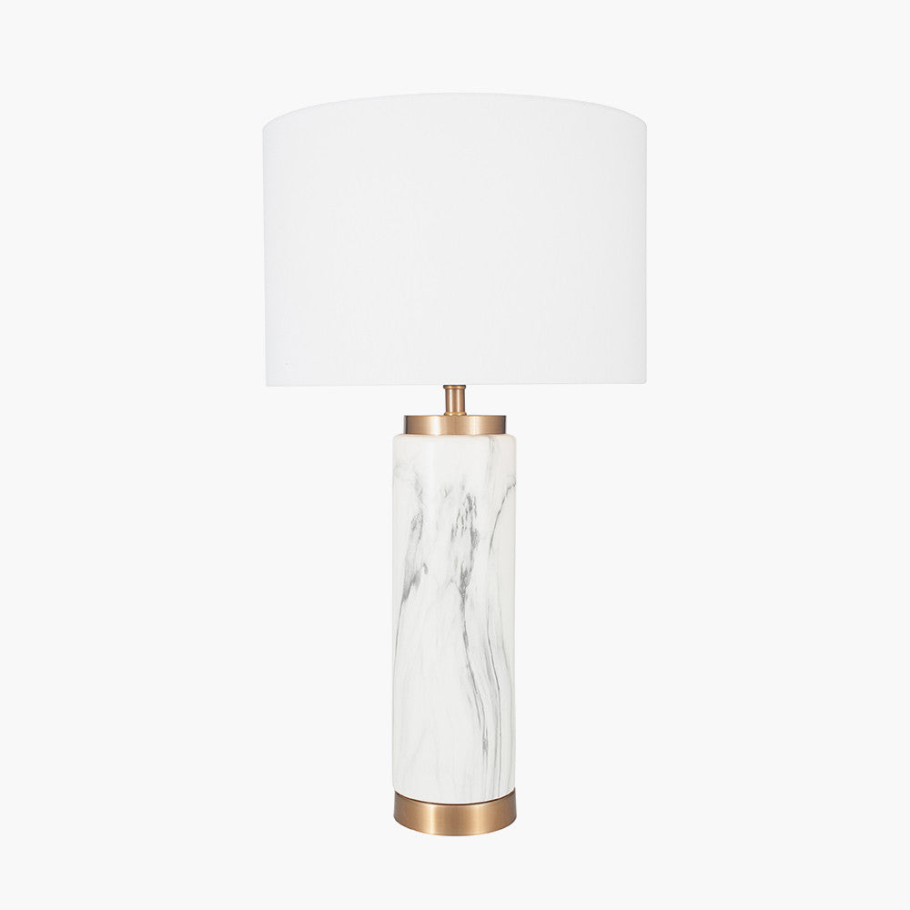 Carrara Marble Effect Ceramic Tall Table Lamp