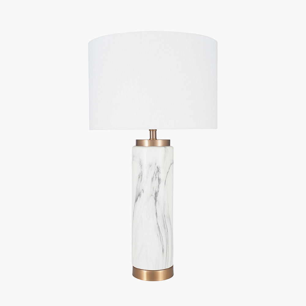 Carrara Marble Effect Ceramic Tall Table Lamp