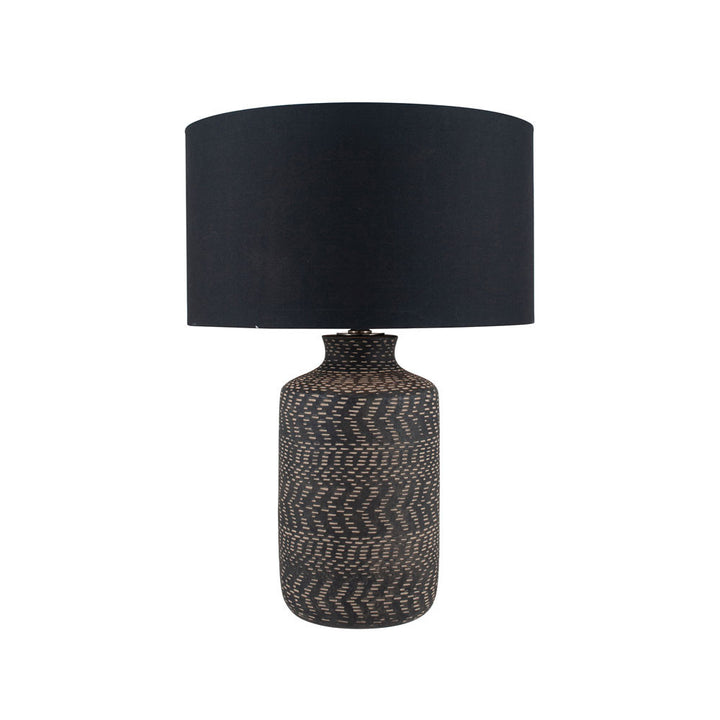 Atouk Textured Black Stoneware Table Lamp Base