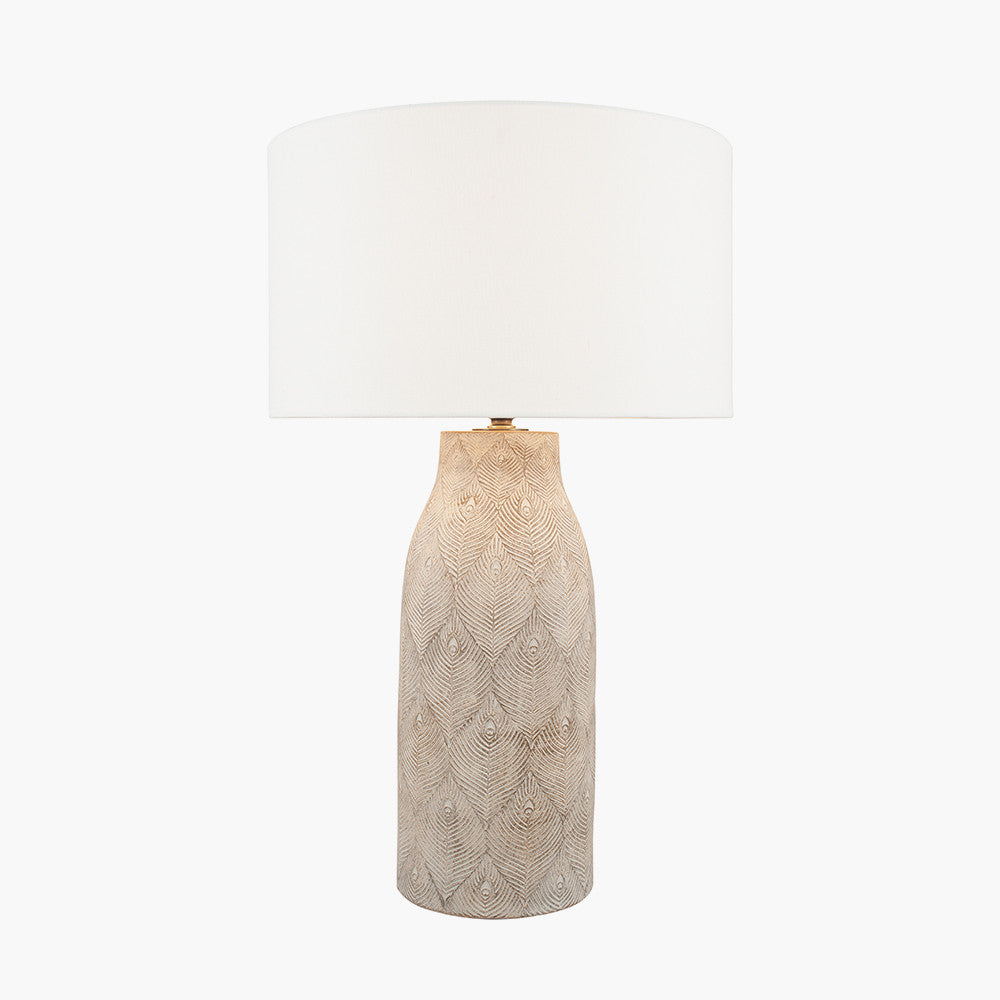 Palawan Stone Grey Feather Stoneware Table Lamp Base