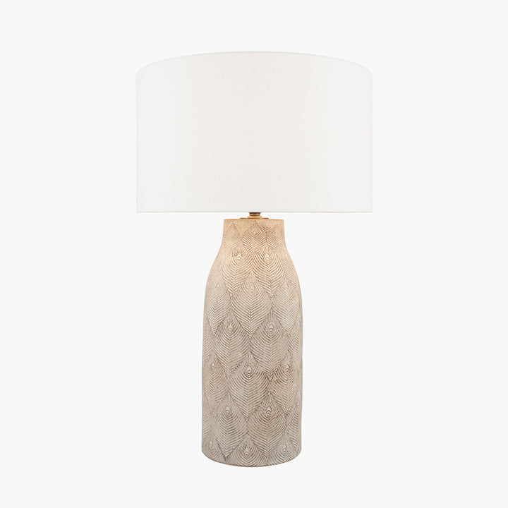 Palawan Stone Grey Feather Stoneware Table Lamp Base