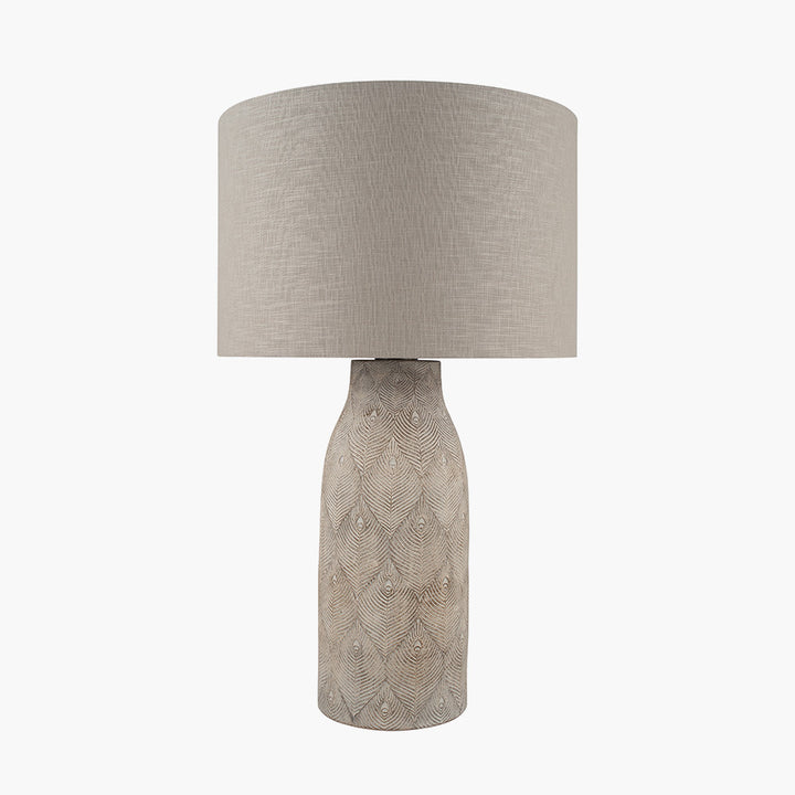 Palawan Stone Grey Feather Stoneware Table Lamp Base