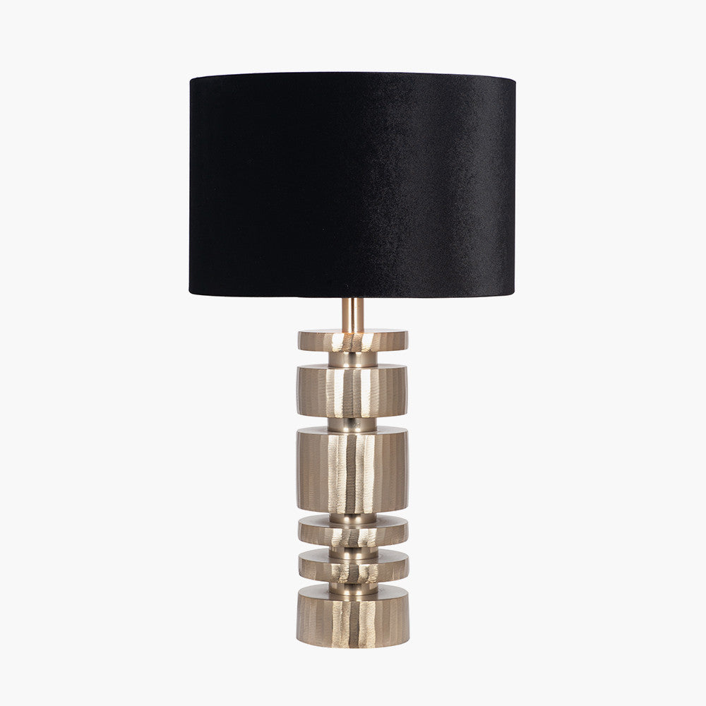 Elon Champagne Gold Metal Stacked Cylinder Table Lamp Base