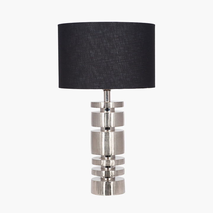 Elon Silver Metal Stacked Cylinder Table Lamp Base