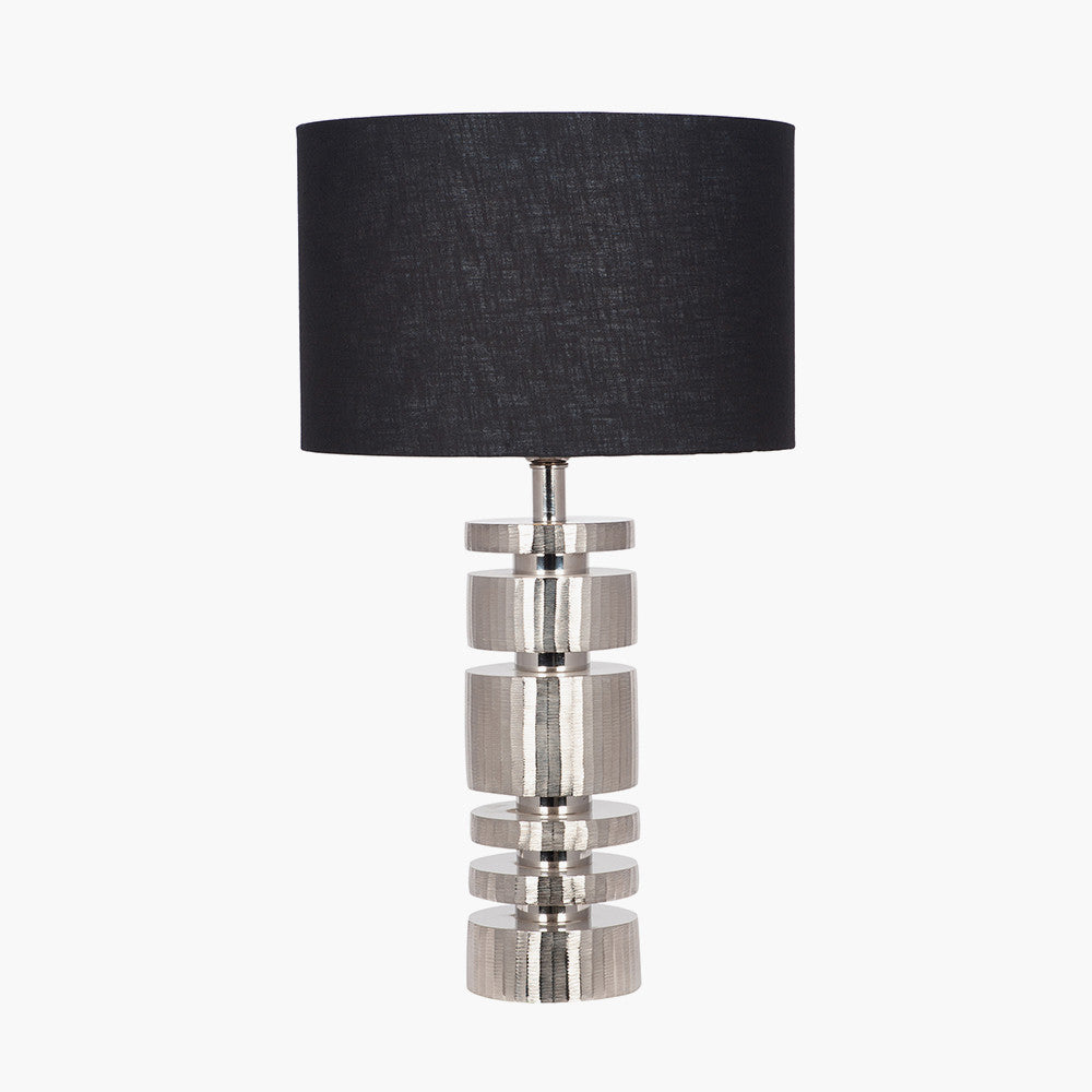 Elon Silver Metal Stacked Cylinder Table Lamp Base